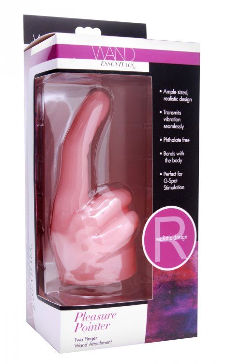 This two finger design allows you to zero in on your pleasur... Wand Essentials - Pleasure Pointer Two Finger Wand Attachment - Pink photo-4