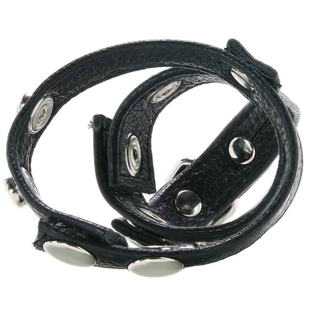 Combining sexy scrotum constriction with a classic erection ... Blueline - Cock Ring With 1'' Ball Stretcher And Optional Weight Ring photo-3