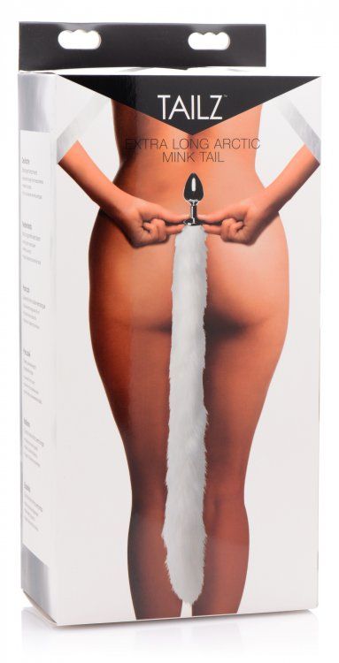 Impress your lover with your fluffy, white tail, as pure as ... Tailz - Extra Long Arctic Mink Tail Anal Plug - White photo-4