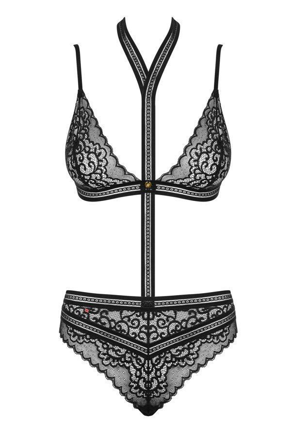 A unique teddy? A sexy set? Or… two in one? Aww yes! With a ... Obsessive - Ailay Teddy - Black - S/M photo-9