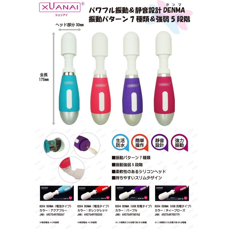 XUANAI 8204 DENMA is an vibro massager with a slim body with... Xuanai - 8204 Denma Massager - Purple photo-9