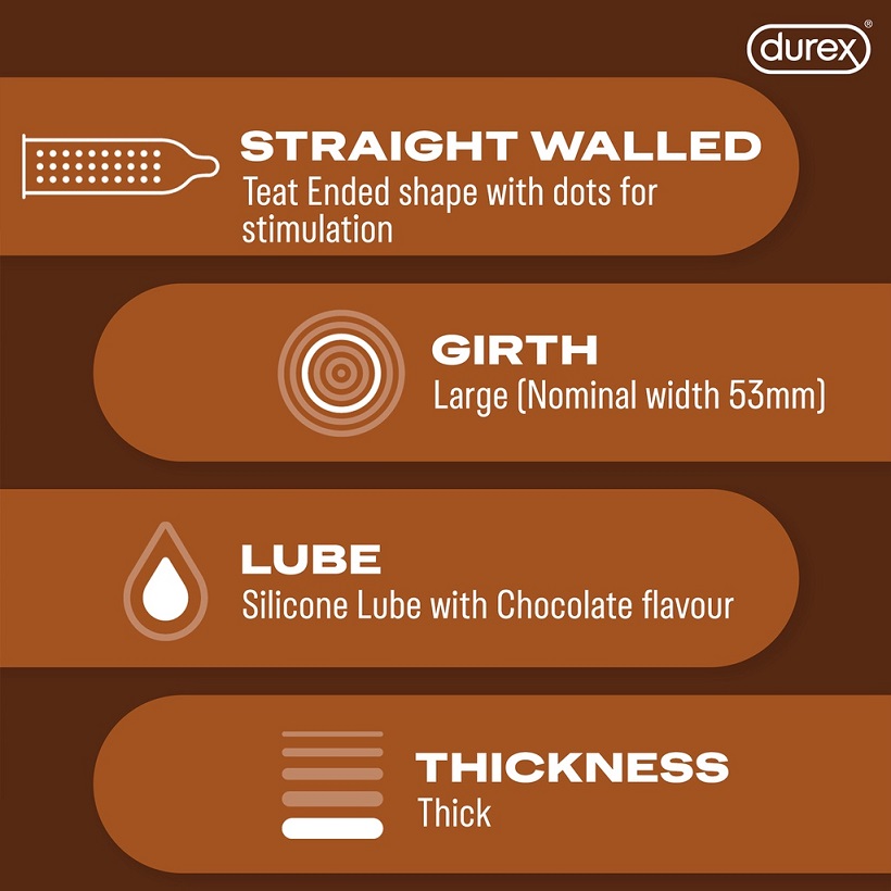 Durex - Chocolate Flavoured Dotted 3's pack photo-3