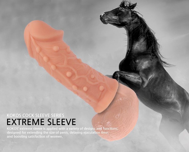 Kokos Extreme Sleeve ES-006 - very elastic nozzle on the pen... Kokos - Extreme Dotted Realistic Cock Sleeve S - Flesh photo-9
