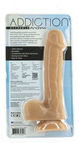 Addiction - Andrew 8'' Bendable Silicone Dong - Caramel photo