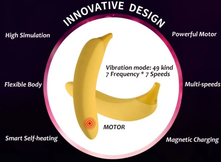 This vibrator is made of medical silicone, which has passed ... Aimec - Banana Shaped Vibrator photo-8