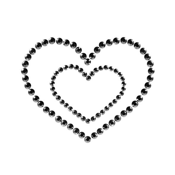 Bijoux Indiscrets - Mimi Heart Nipple Covers - Black photo