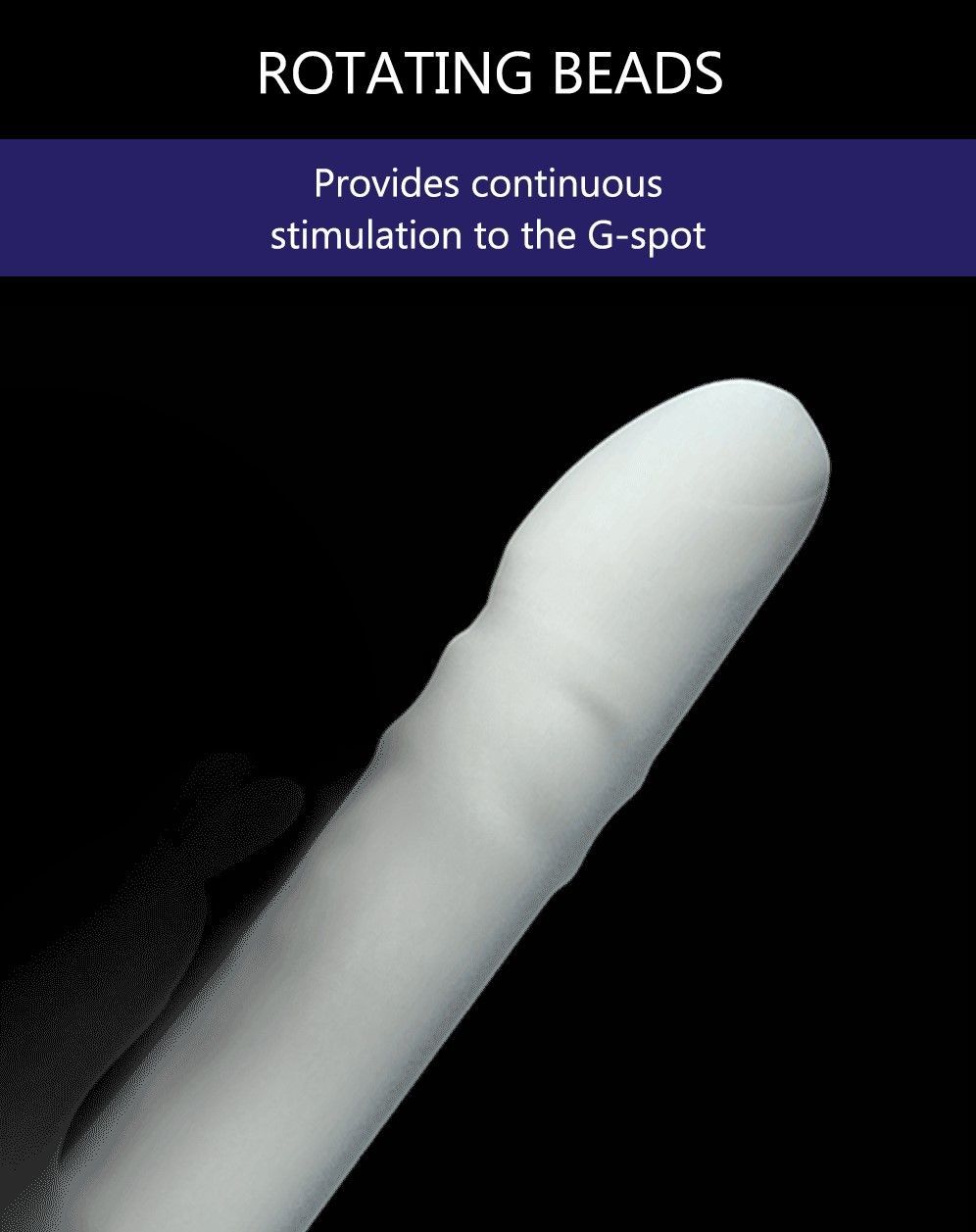 This dual-action rabbit vibe rotates and thrusts on your G-s... Drywell - Rotating & Thrusting Rabbit Vibrator - White photo-6