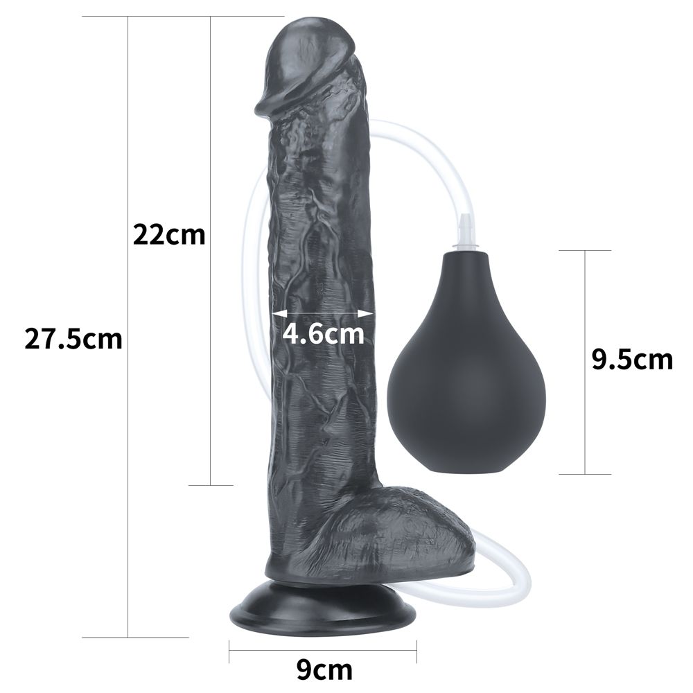 Enjoy lots of horny, squirting fun with this LoveToy squirt ... Lovetoy - 11" Squirt Extreme Dildo - Black photo-12