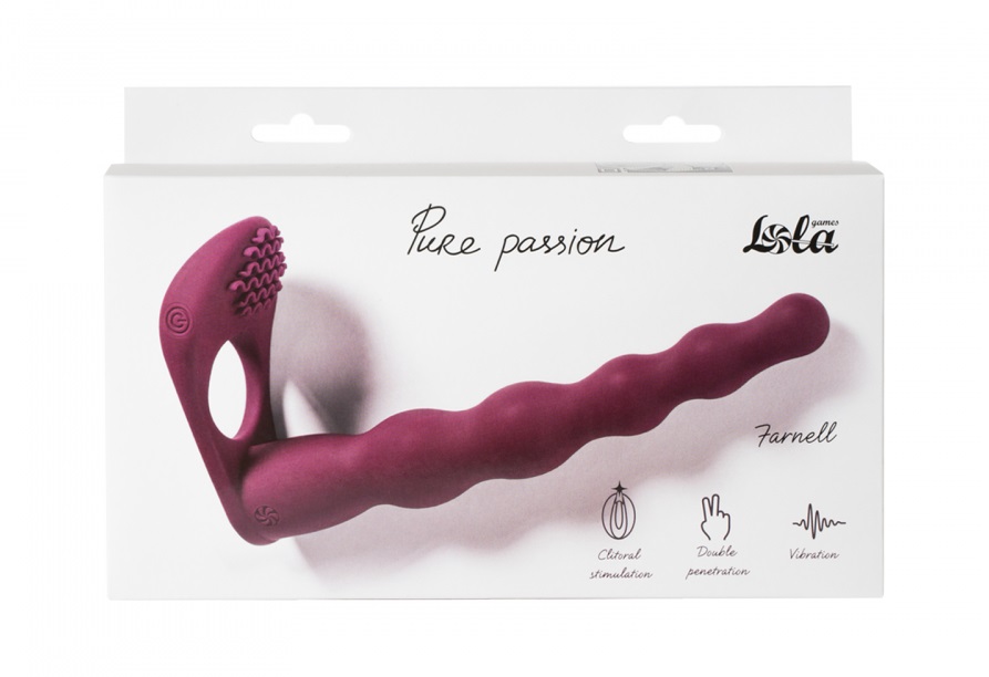 Strap-on for double penetration Farnell made of hypoallergen... Lola Games - Pure Passion Farnell Strap-On - Red photo-4
