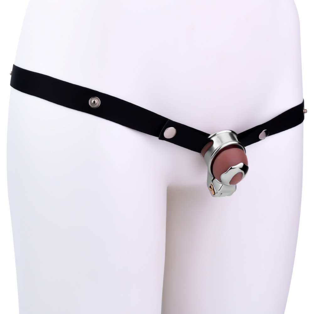 FAAK - Metal Chastity Cage 341 w Belt - Black photo-9