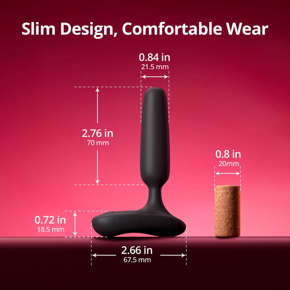 Lovense - Glint APP Vibro Butt Plug - Black photo-19
