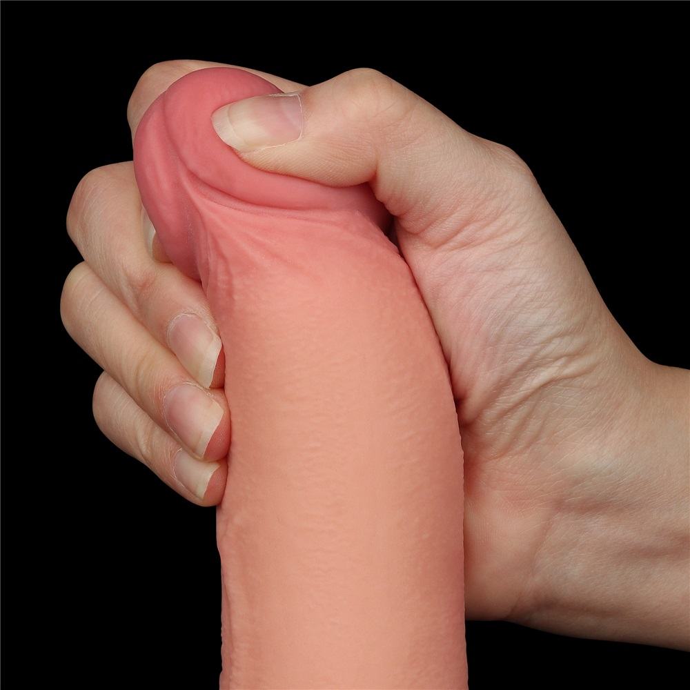 Made of realistic dual-layer sliding-skin material for Iifel... Lovetoy - 8.5" Sliding Skin Dildo - Flesh photo-9