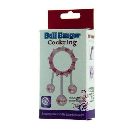 Aphrodisia - Ball Banger Cock Ring with 3 Balls - Purple photo