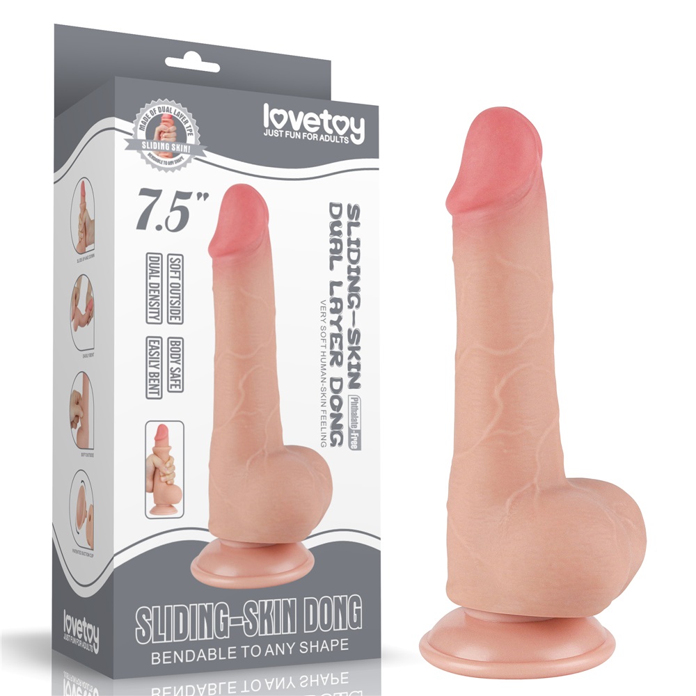 Lovetoy - 7.5" 帶包皮仿真陽具 13.2cm - 肉色 照片-13