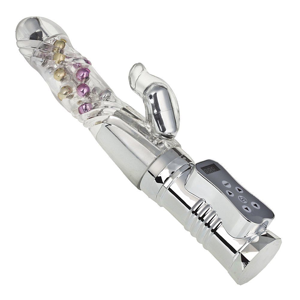 Non-jamming synchronized rotating beads, which is in spiral ... Aphrodisia - Extending Waving Beads Vibe - Silver photo-3