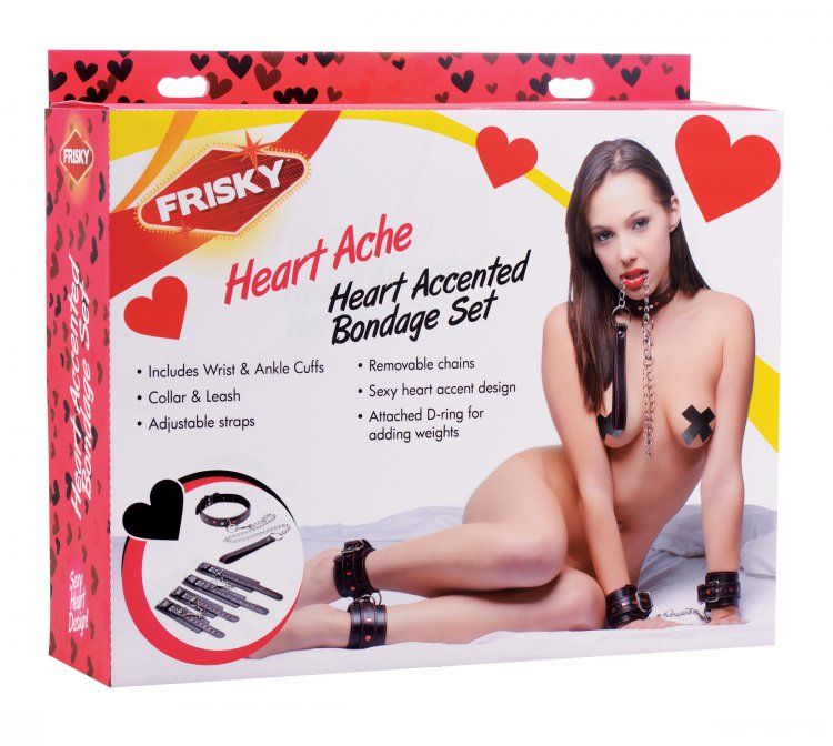 Spice up the evening with a foray into bondage! Bind your lo... Frisky - Heartache 5 Piece Bondage Set - Black photo-4
