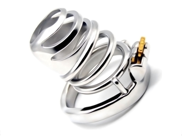 FAAK - 男用貞操鎖 14 連弧形環 45mm - 銀色 照片-3