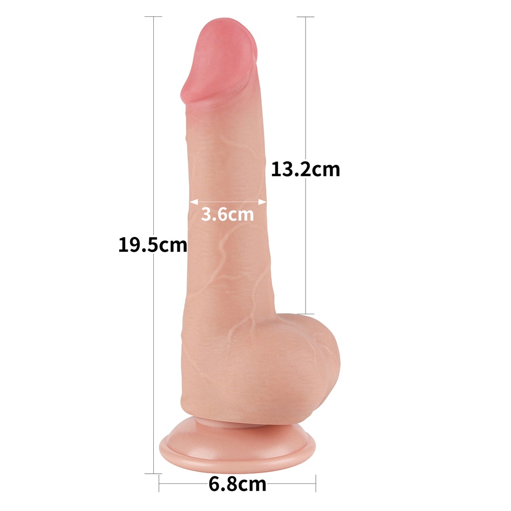 Lovetoy - 7.5" 帶包皮仿真陽具 13.2cm - 肉色 照片-12