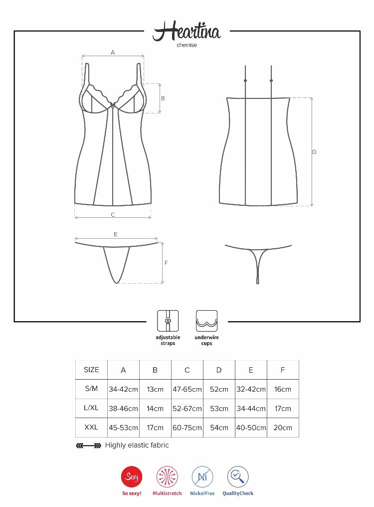 Are you ready for a big dose of pleasure? Wanna feel absolut... Obsessive - Heartina Chemise & Thong - Black - L/XL photo-9