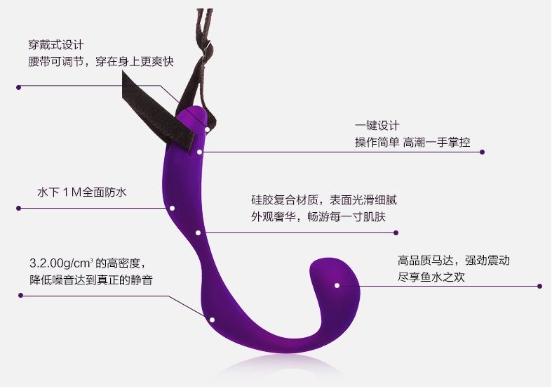 外觀優雅,外形完美,人體工程學設計與身體親密契合。這款產品根據女性身體輪廓設計,可在愛愛中穿戴。雙馬達設計,同時刺激陰道... Adrien Lastic - Mr Hook 穿戴式震動器 照片-14