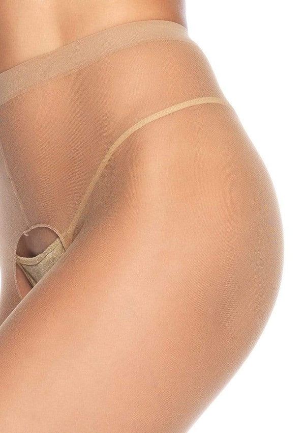 This is your favorite pair of comfortable, flattering tights... Leg Avenue - Mercedes Crotchless Pantyhose - Beige photo-2