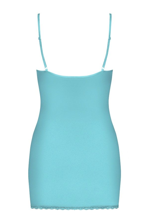 An evening spent with Blackardi? Why not! Close your eyes an... Obsessive - Blackardi Chemise & Thong - Turquoise - S/M photo-8
