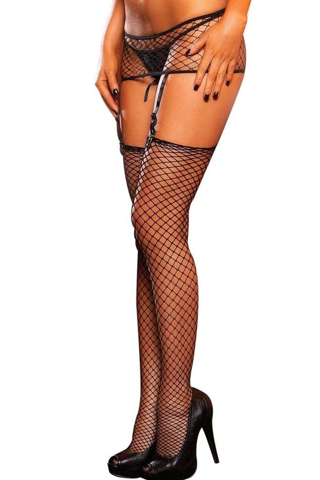 Hustler - Industrial Net Garter With Thigh High photo