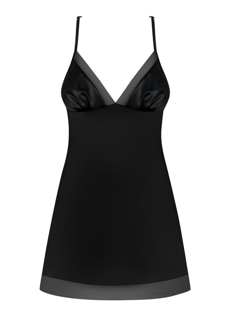 Treat yourself to some wonderful moments! We have something ... Obsessive - Alifini Chemise & Thong - Black - S/M photo-7