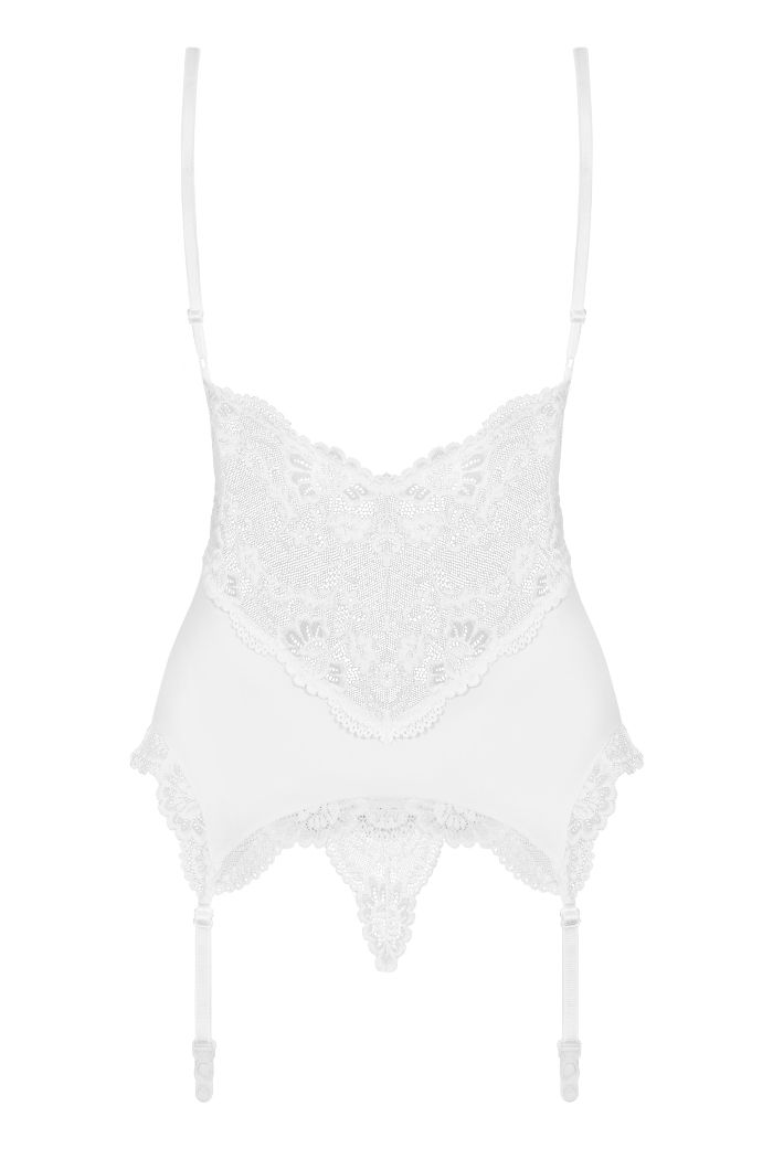 Plans for tonight? This corset will be your naughty inspirat... Obsessive - 810-COR Corset & Thong - White - S/M photo-6