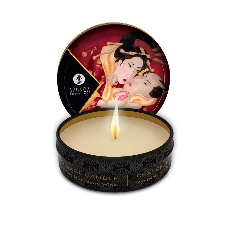 This soy based candle can be used both as an ambiance candle... Shunga - Romance Massage Candle 30ml - Sparkling Strawberry Wine photo