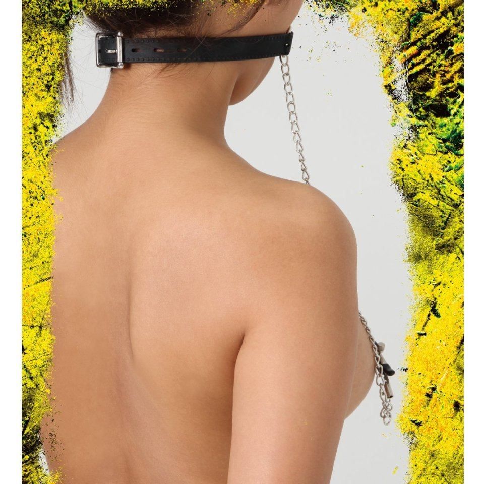Shame and crown intersect each other.
A new lineup appears i... A-One - Training Opening Ring with Nipple Chain - Black photo-6