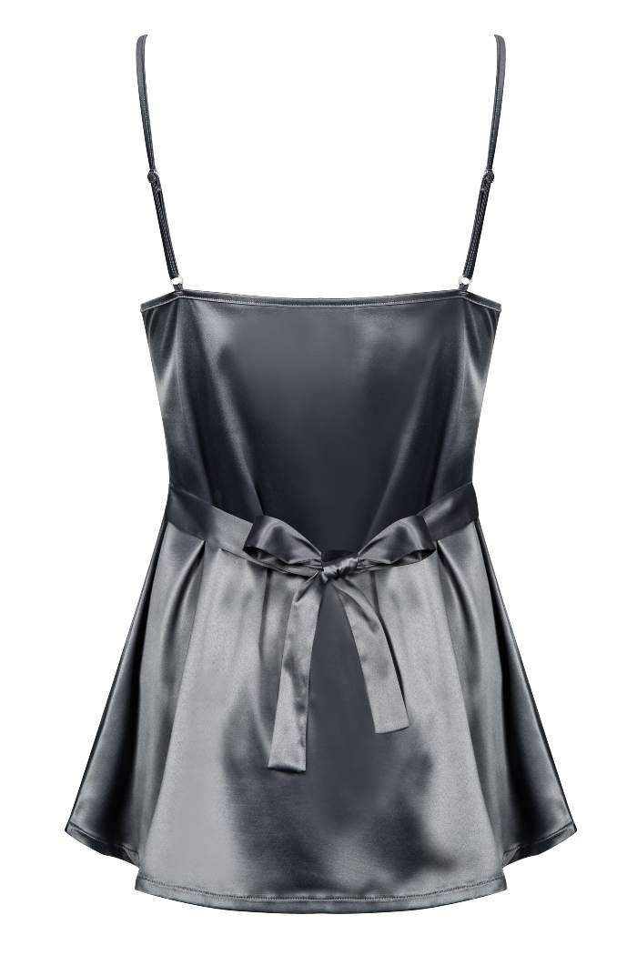 So incredible, so magnetizing, so tempting… Fall in love wit... Obsessive - Satinia Babydoll & Thong - Gray - XXL photo-6