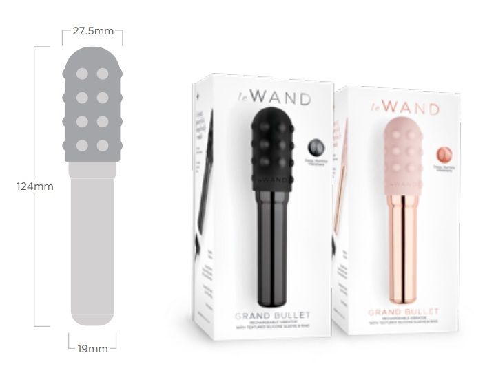Rechargeable Vibrator With Silicone Textured Ring
Take your... Le Wand - Grand Bullet - Black photo-9