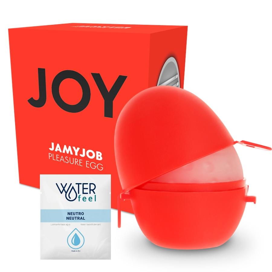 Manufactured with a medical grade elastomer that does not ca... Jamyjob - Egg Masturbator Red Version - Red photo-7