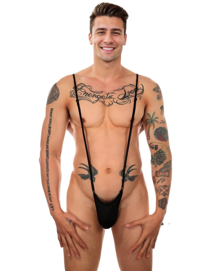 Ohyeah - Men Adjustable Strappy Underwear - Black photo-4