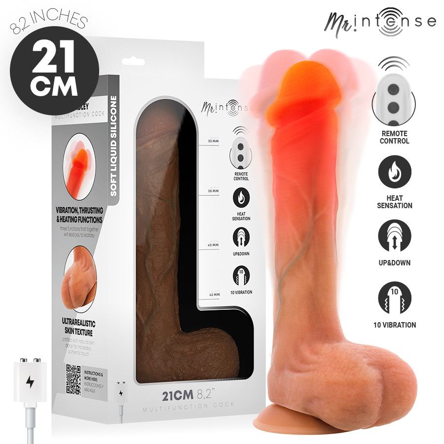 Intense - Bradley Heating Vibro Dildo 21cm - Skin photo-12