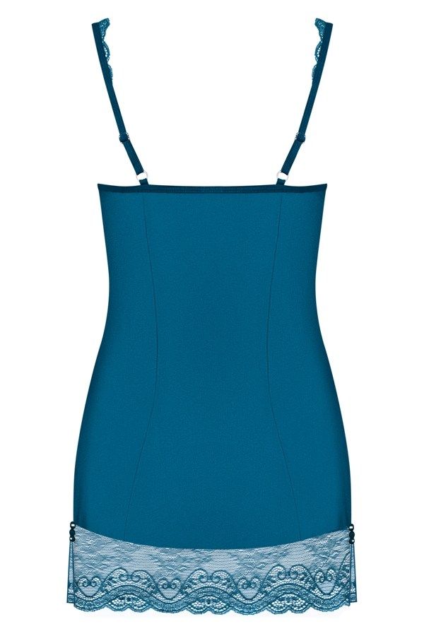 Elegant and sexy. That's Miamor chemise! It will give yo... Obsessive - Miamor Chemise & Thong - Turquoise - S/M photo-8