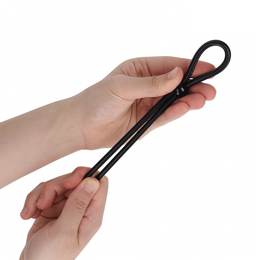 The Addicted Toys Single Loop Silicone Penis Rope is designe... Addicted Toys - Simple Lasso Cock Ring - Black photo-2