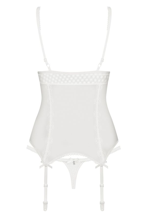 Obsessive - 843-COR-2 Corset & Thong - White - L/XL photo-8