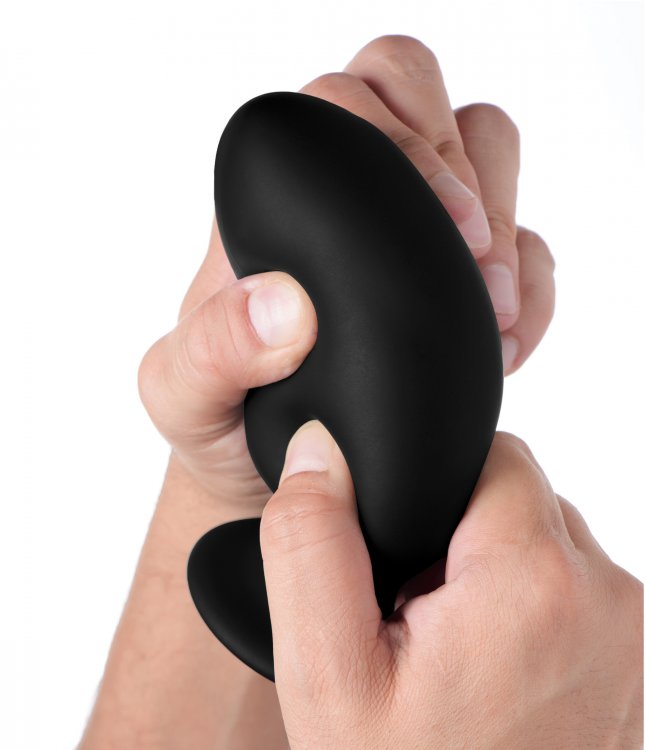Available in 3 sizes, this squeezable, bendable butt plug ma... Squeeze-It - Anal Plug L-size - Black photo-3
