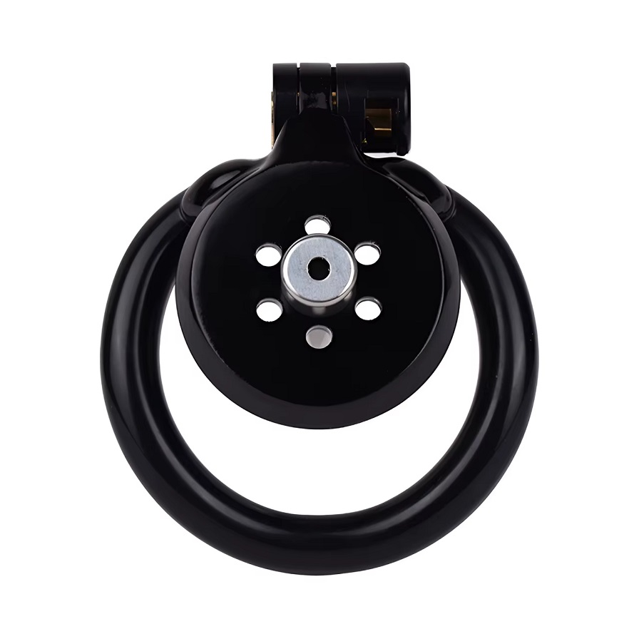 FAAK - Resin Chastity Cage 45mm w Catheter & Belt - Black photo-3