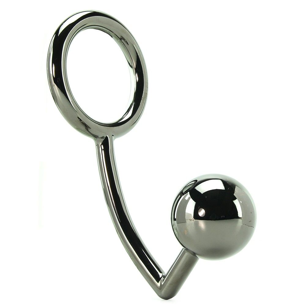This cock and ass hitch features steel construction, for the... TOF - Steel Cock Ring with Anal Ball photo-4