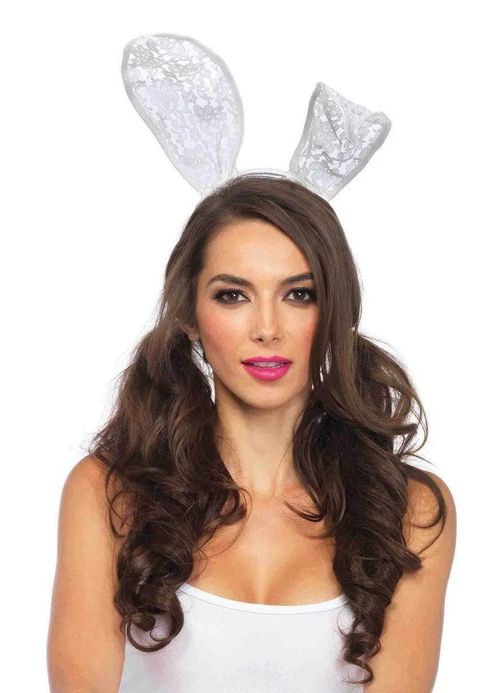 Leg Avenue - Lace Bunny Ears - White photo