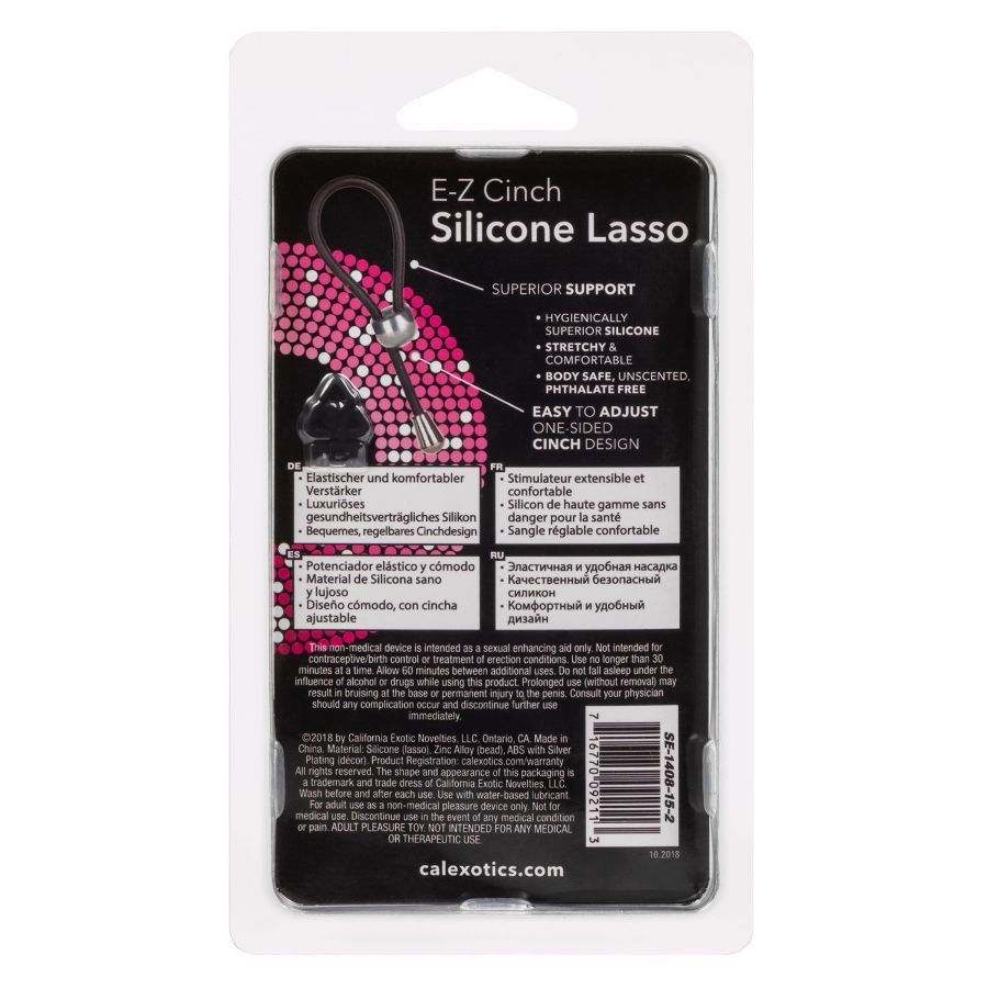 Enhance your pleasure tool and enjoy adventurous stimulation... CEN - E-Z Cinch Silicone Lasso - Black photo-6