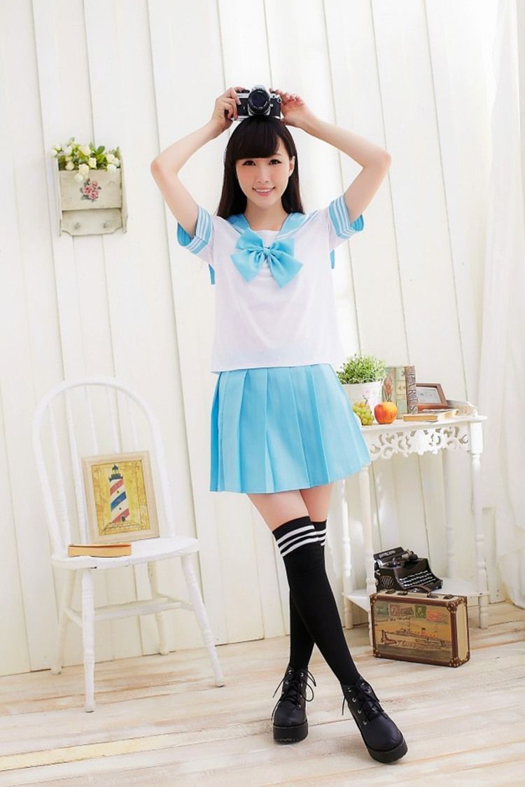 SB - School Girl S129 - Sky Blue photo-6