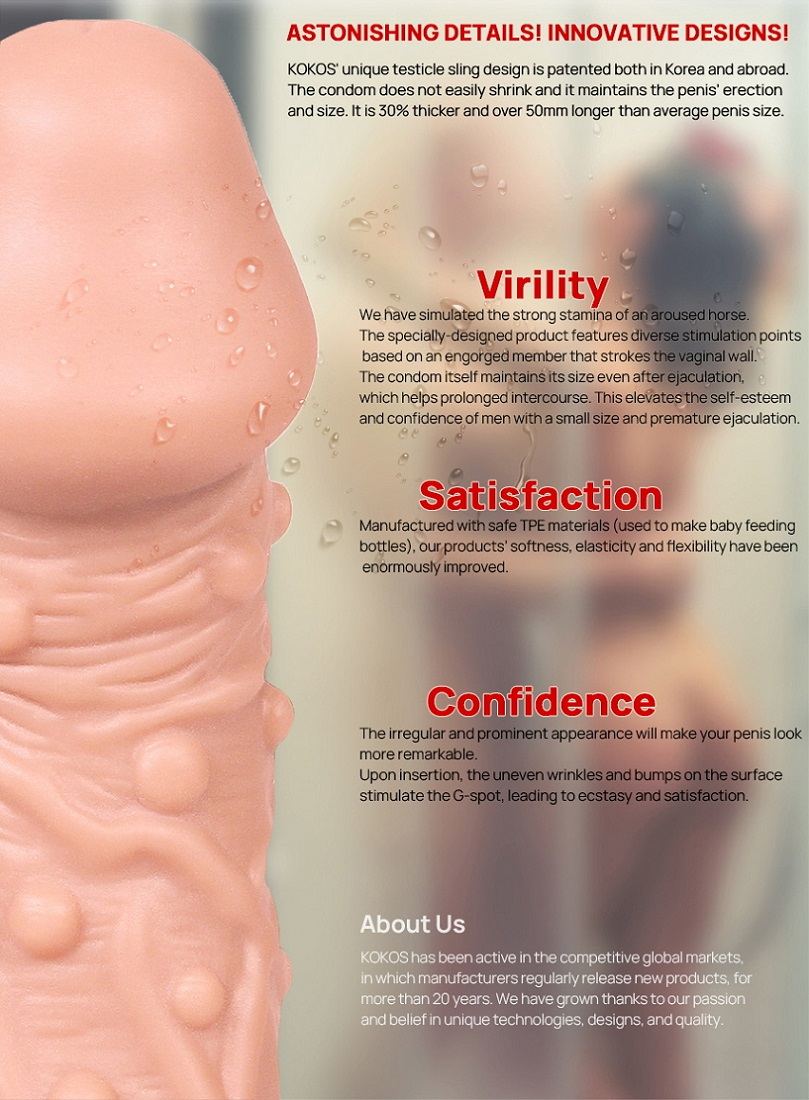KOKOS' unique testicle sling design is patented both in ... Kokos - Realistic Cock Sleeve M - Flesh photo-2