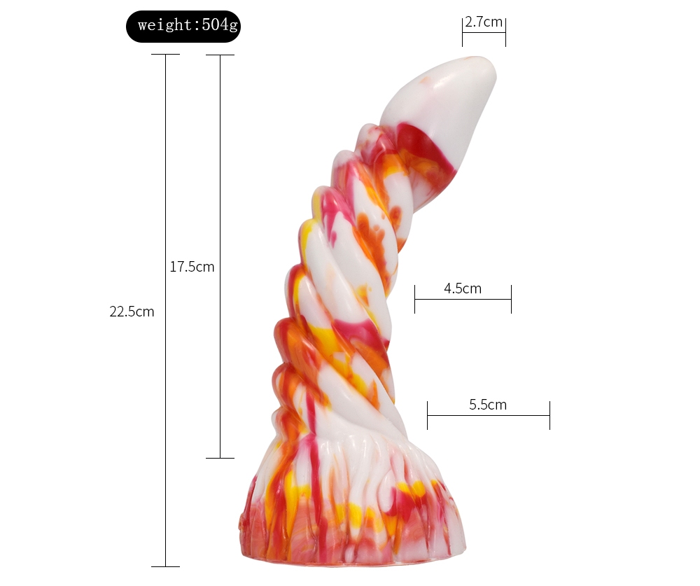 Spiral G-point anal dildo, softness, skin-friendly and flexi... FAAK - Mythical Beast Peryton Dildo - Flame photo-7