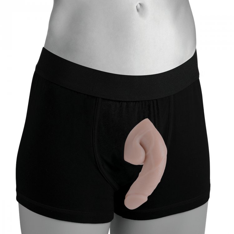 Add a big, long bulge to your lower half with this Large Sof... Strap U - Bulge Packer Dildo L-size - Flesh photo-6