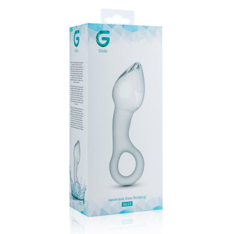 This bent butt plug is perfect for prostate stimulation. The... Gildo - Glass Prostate Plug No.13 - Clear photo-4