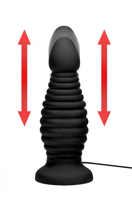 Treat yourself to a new anal experience with a plug that not... Master Series - Auto-Thruster Thrusting Anal Plug - Black photo-2